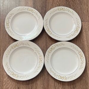 Crown Victoria ‘Carolyn’ Floral bread/ salad Plate Set in Cream and Yellow